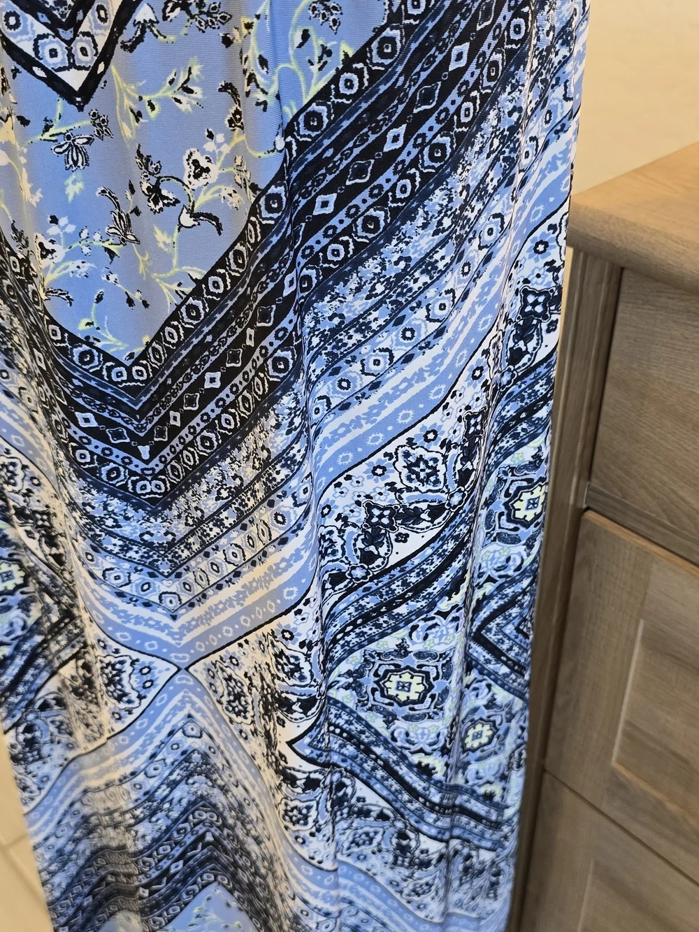 Apt. 9 Blue and Black Geometric Print Maxi Skirt - Picture 4 of 5